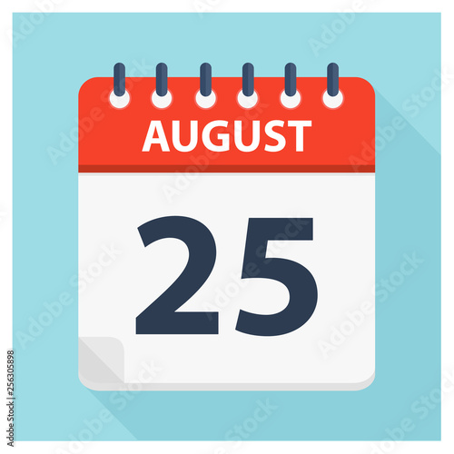 August 25 -  Calendar Icon - Calendar design template