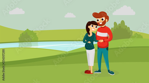 Happy family in the park