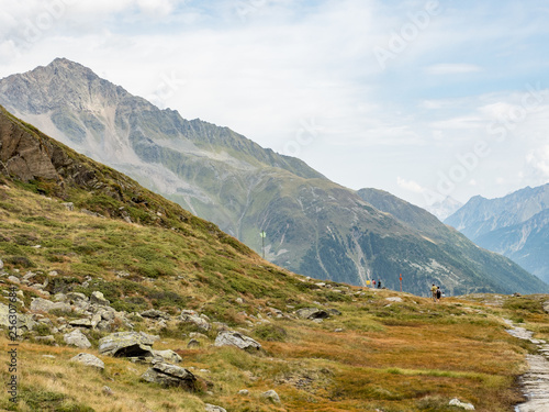 Mountain landscape at the end of the Stubai Valley (Stubaital) near the Stubai glacier, Alps, Tyrol, Austria, Europe