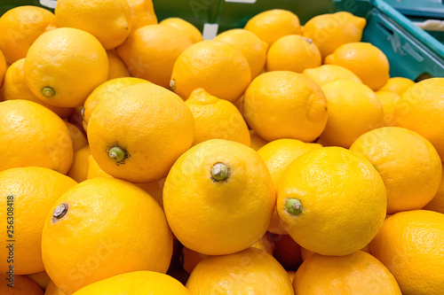 A pile of lemons as a background  texture 