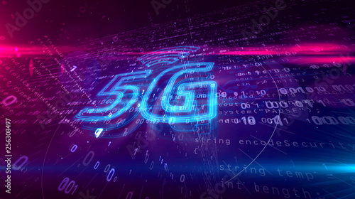5G 5 generation network mobile symbol hologram