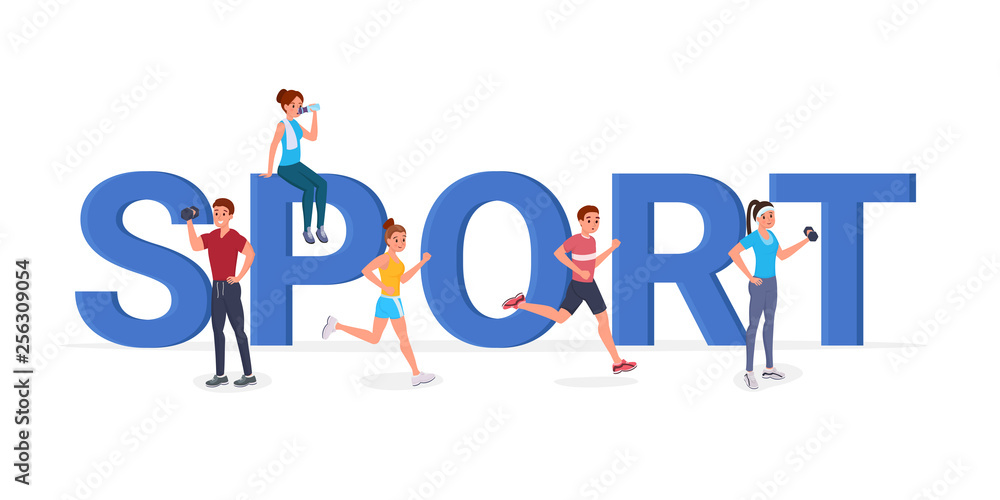 Sport big letters flat illustration Sport big letters flat illustration