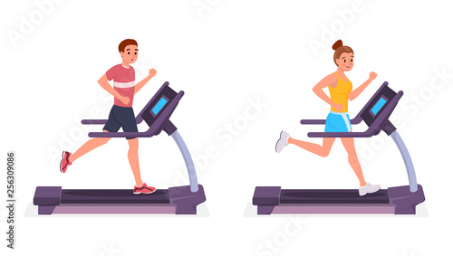 People run on running on treadmill