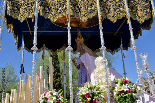 figure of the virgin maria in procession