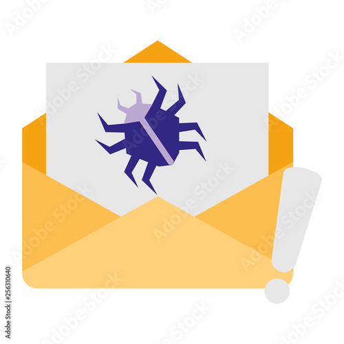 envelope mail with virus bug