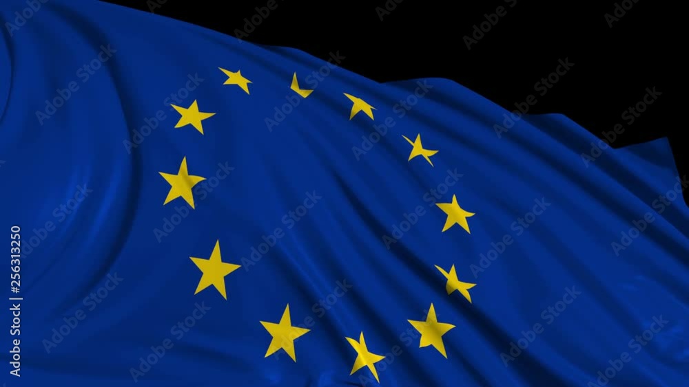 European flag in slow motion. The flag develops smoothly in the wind. Wind waves spread over the flag. This version of the flag in smooth motion is suitable for almost any video European flag in slow motion. The flag develops smoothly in the wind. Wind waves spread over the flag. This version of the flag in smooth motion is suitable for almost any video