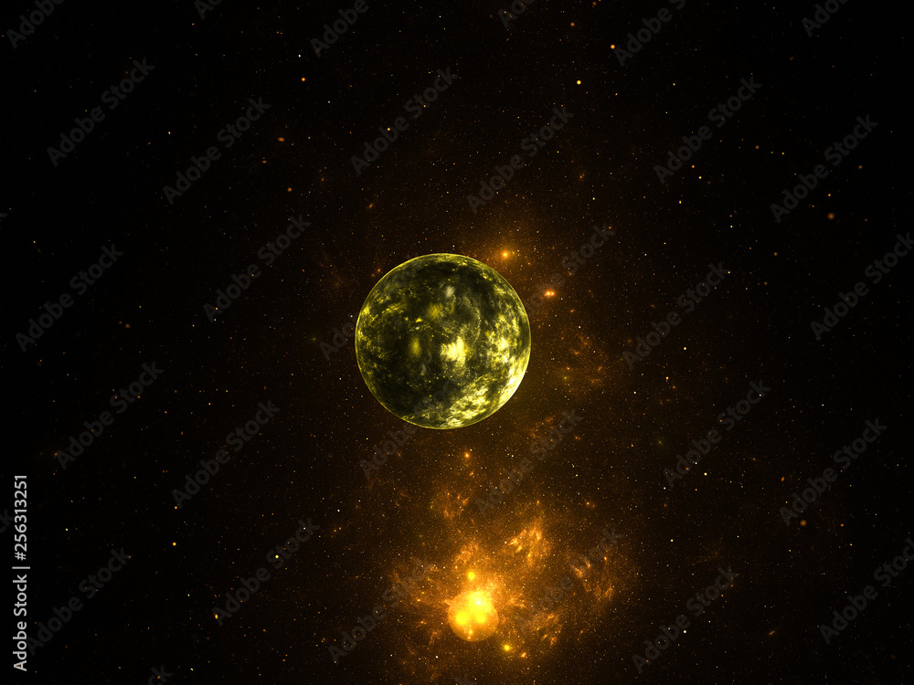 Starfield, stars and space dust scattered throughout a vast universe. Distant Planet Illustration, cosmic abstract artwork. Infinite endless space, interplanetary travel space exploration concept