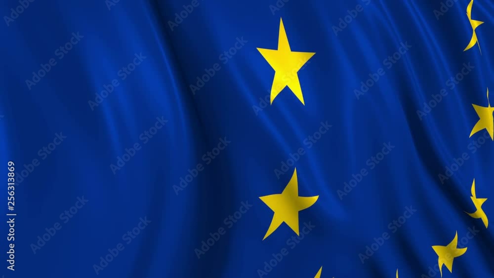 European flag in slow motion. The flag develops smoothly in the wind. Wind waves spread over the flag. This version of the flag in smooth motion is suitable for almost any video European flag in slow motion. The flag develops smoothly in the wind. Wind waves spread over the flag. This version of the flag in smooth motion is suitable for almost any video