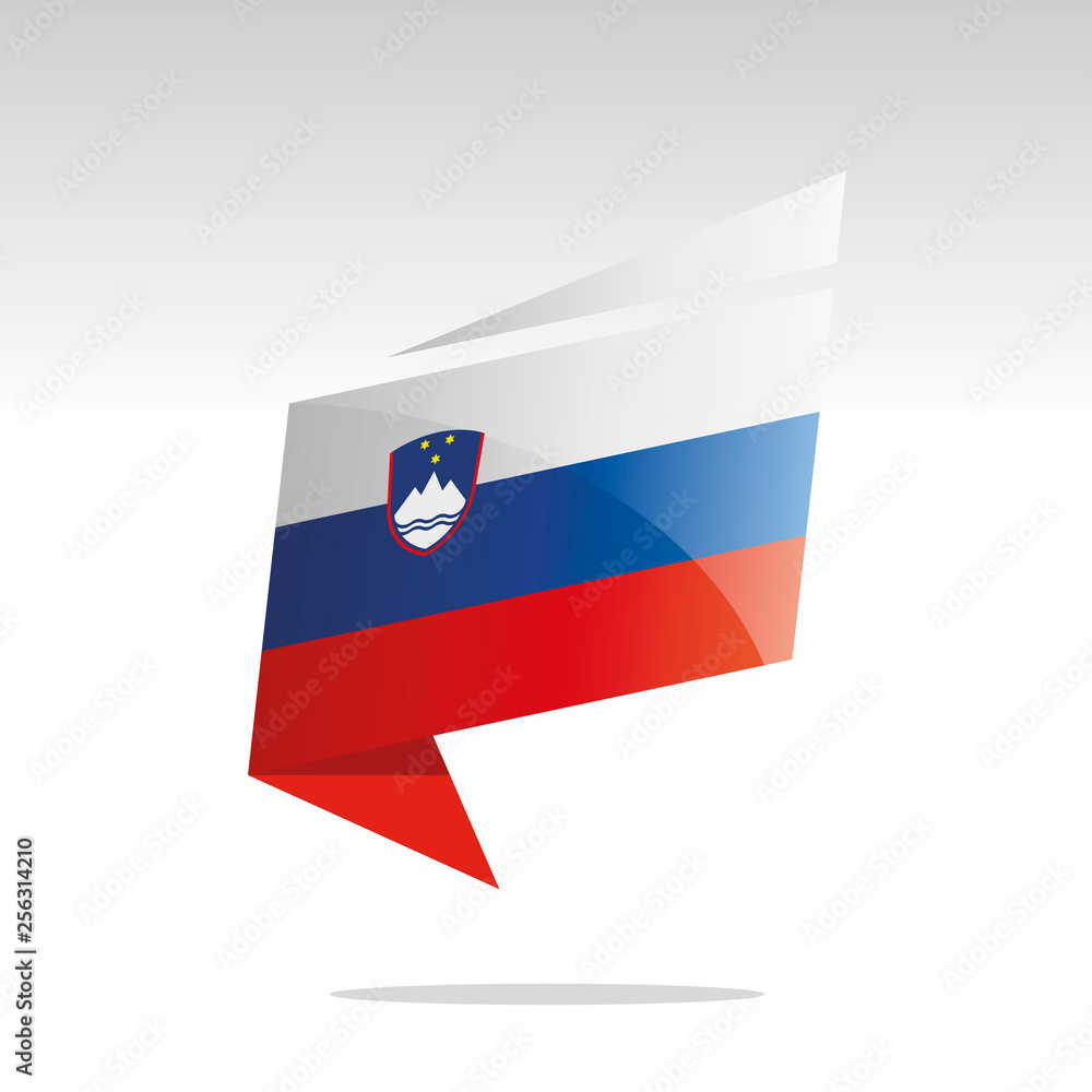 Fototapeta premium New abstract Slovenia flag origami logo icon button label vector