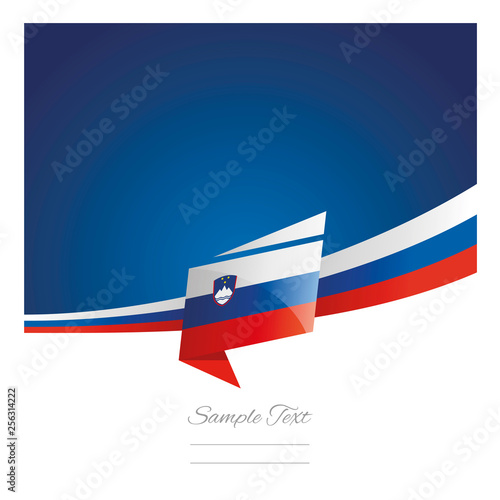 Free Download New abstract Slovenia flag ribbon origami blue background vector - GFXLoad