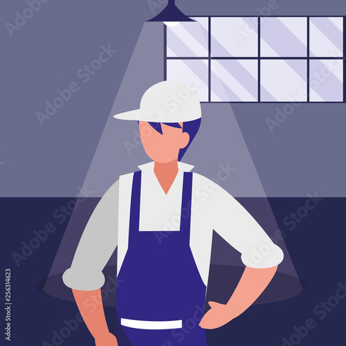 mechanic worker in the workshop place