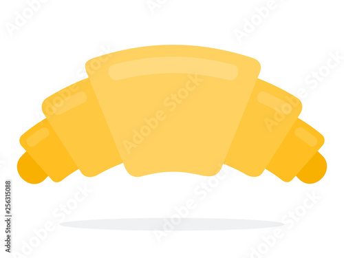 Croissant vector flat material design isolated object on white background.