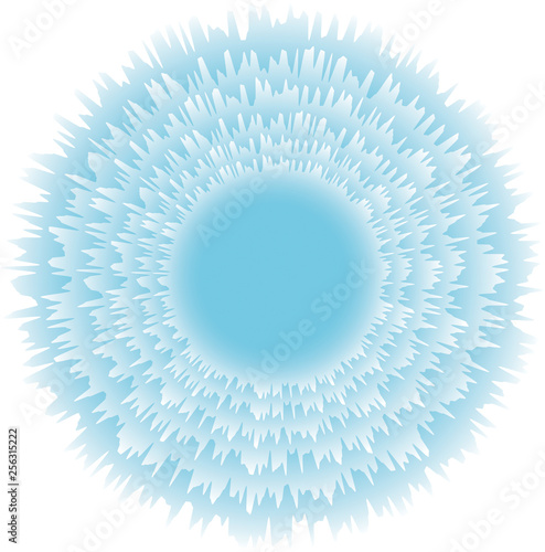 Icy cold starburst exploding in shattering, jagged shards of blue, a perfect background for a winter promotion or message.