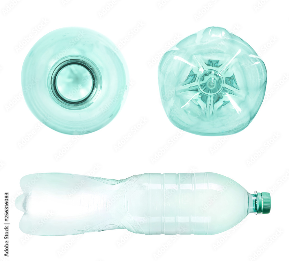 Set of empty plastic bottles on white background Set of empty plastic bottles on white background