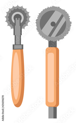 Pizza Cutter vector color illustration.