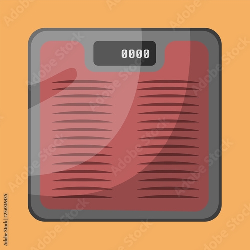 weighing machine vector color illustration.
