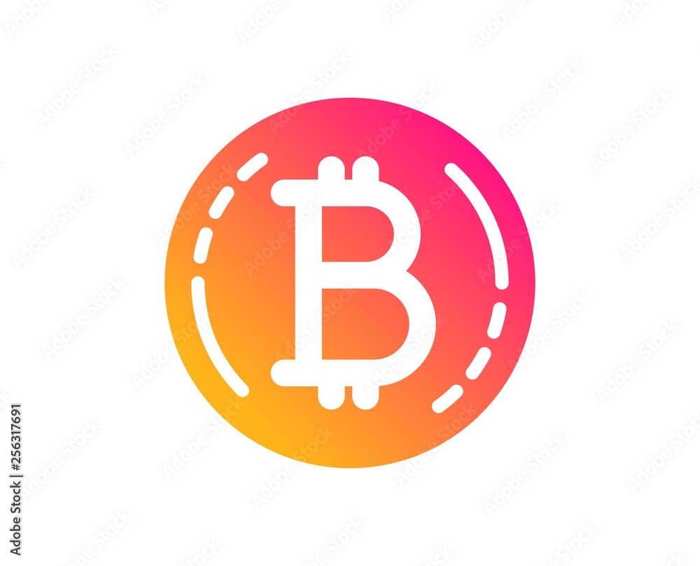 Bitcoin icon. Cryptocurrency coin sign. Crypto money symbol. Classic flat style. Gradient bitcoin icon. Vector Bitcoin icon. Cryptocurrency coin sign. Crypto money symbol. Classic flat style. Gradient bitcoin icon. Vector