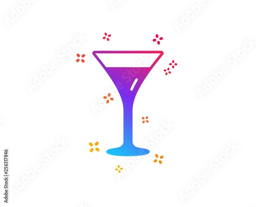 Martini glass icon. Wine glass sign. Dynamic shapes. Gradient design martini glass icon. Classic style. Vector