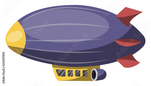 Big purple aircraft vector illustration on white background.