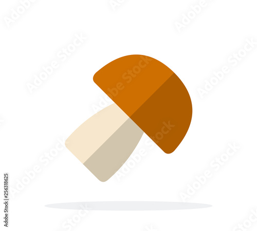 Mushroom vector flat material design isolated object on white background.