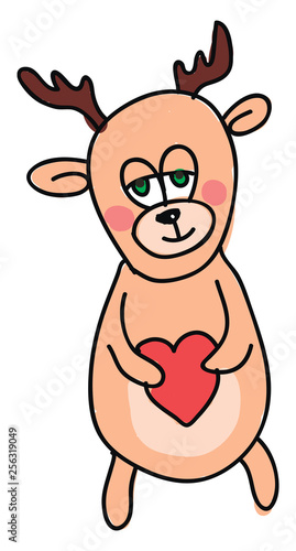 A gloomy deer vector or color illustration