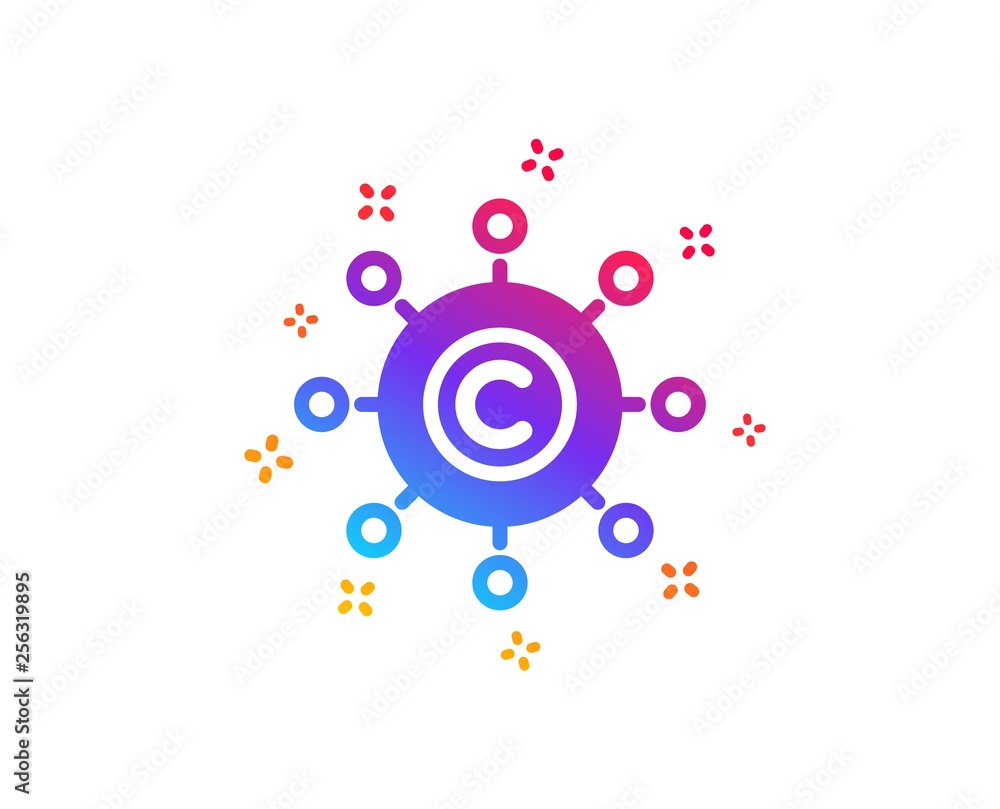 Copywriting network icon. Copyright sign. Content networking symbol. Dynamic shapes. Gradient design copywriting network icon. Classic style. Vector Copywriting network icon. Copyright sign. Content networking symbol. Dynamic shapes. Gradient design copywriting network icon. Classic style. Vector