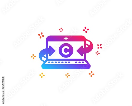 Copywriting notebook icon. Ð¡opyright sign. Media content symbol. Dynamic shapes. Gradient design copywriting notebook icon. Classic style. Vector
