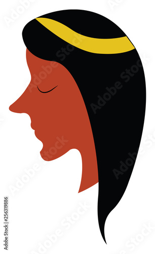Tanned girl vector or color illustration
