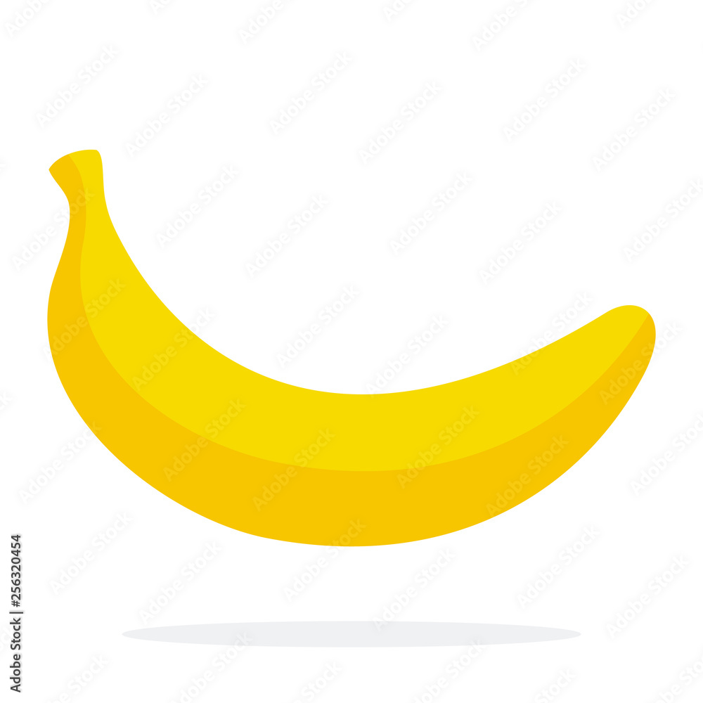 Banana vector flat material design isolated object on white background.