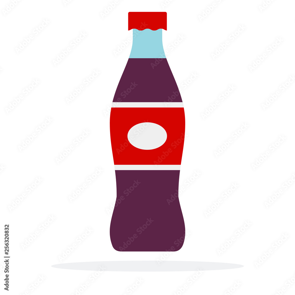 Sweet soda drink with gas vector flat material design isolated object on white background. Sweet soda drink with gas vector flat material design isolated object on white background.