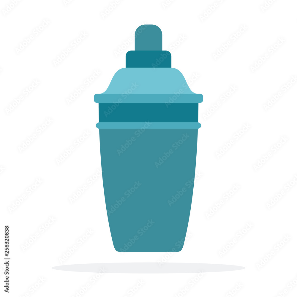 Cocktail shaker vector flat material design isolated object on white background. Cocktail shaker vector flat material design isolated object on white background.