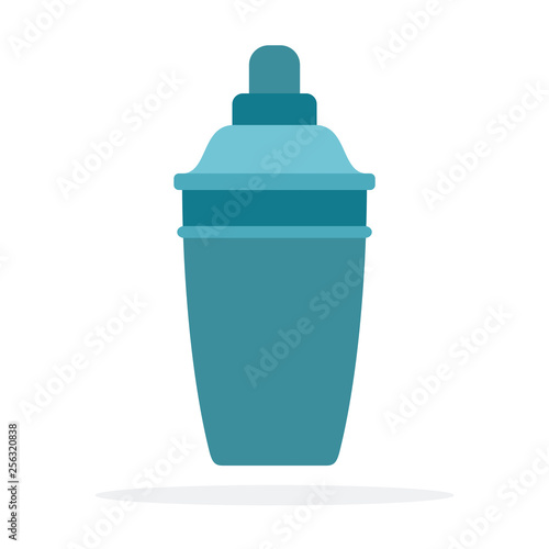 Cocktail shaker vector flat material design isolated object on white background.