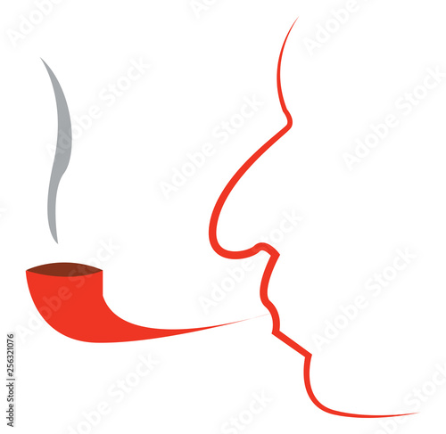 A man smoking pipe vector or color illustration
