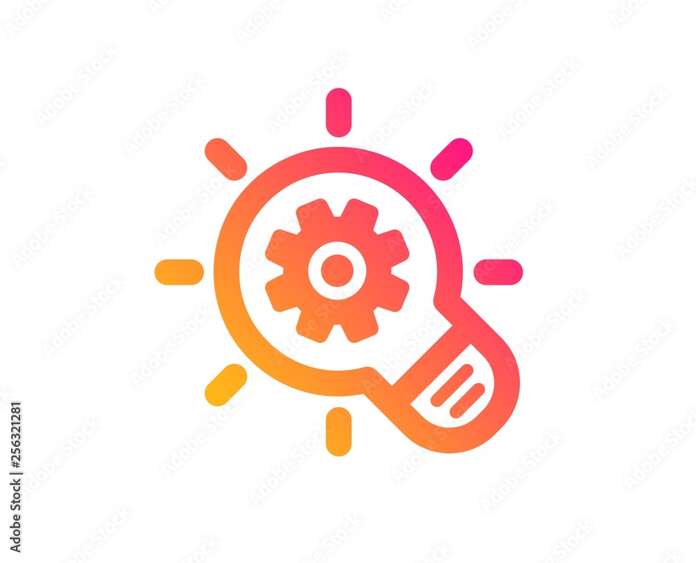Cogwheel icon. Engineering tool sign. Idea bulb symbol. Classic flat style. Gradient cogwheel icon. Vector Cogwheel icon. Engineering tool sign. Idea bulb symbol. Classic flat style. Gradient cogwheel icon. Vector