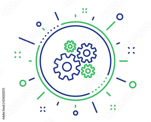 Cogwheel line icon. Engineering tool sign. Cog gear symbol. Quality design elements. Technology cogwheel button. Editable stroke. Vector