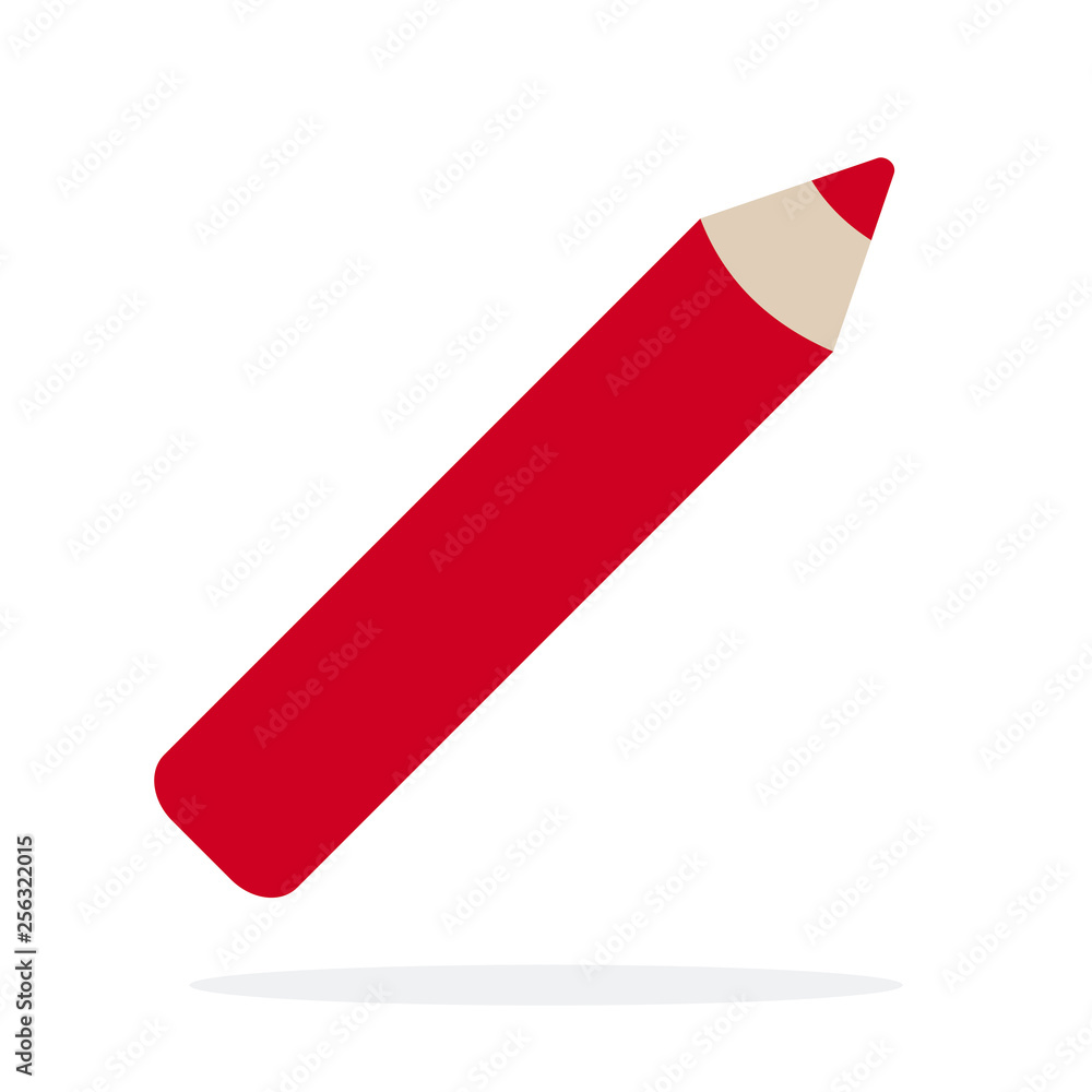 Pencil for the lip contour vector flat material design isolated object on white background. Pencil for the lip contour vector flat material design isolated object on white background.
