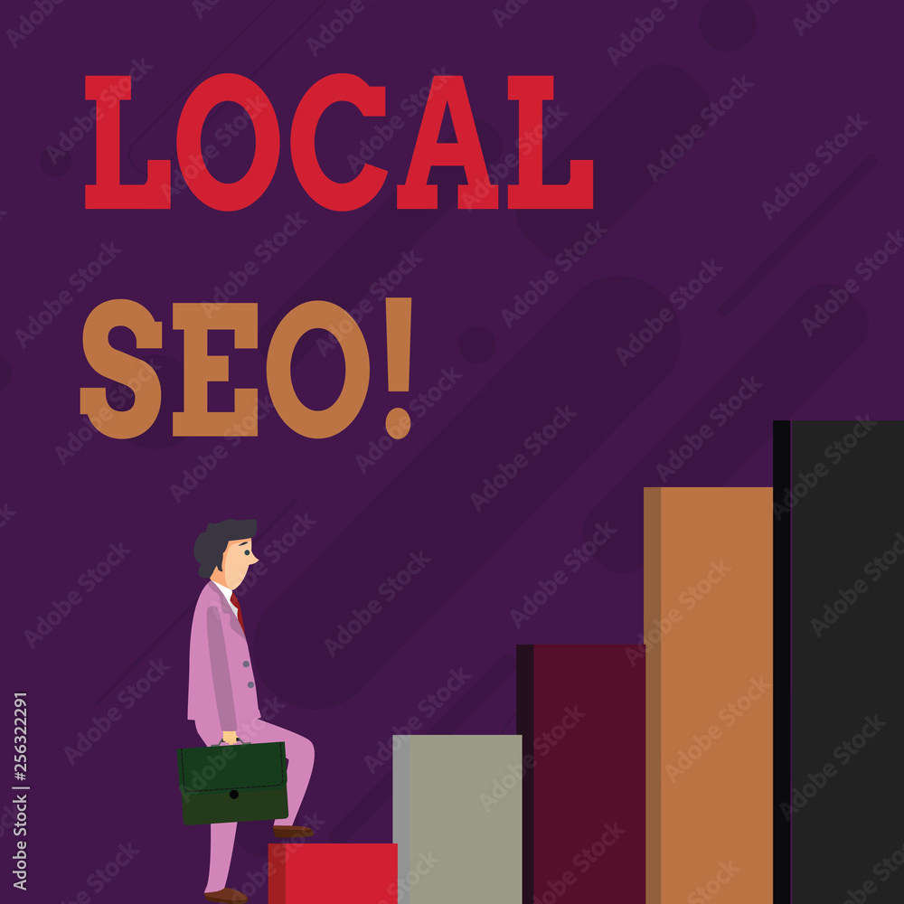 Handwriting text Local Seo. Conceptual photo incredibly effective way to market your near business online Businessman Carrying a Briefcase is in Pensive Expression while Climbing Up Handwriting text Local Seo. Conceptual photo incredibly effective way to market your near business online Businessman Carrying a Briefcase is in Pensive Expression while Climbing Up