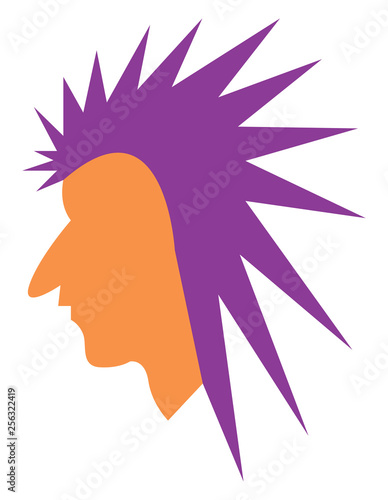 A man with a mohawk vector or color illustration