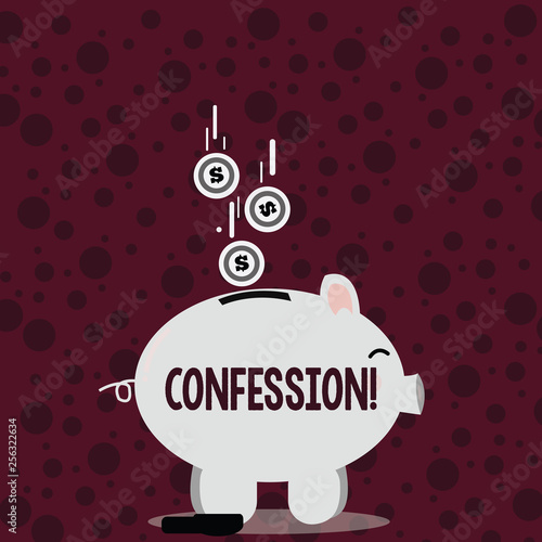 Writing note showing Confession Fototapet