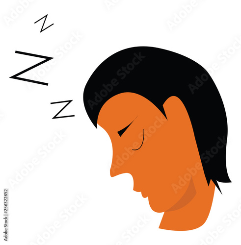 A man with sleepy eyes vector or color illustration