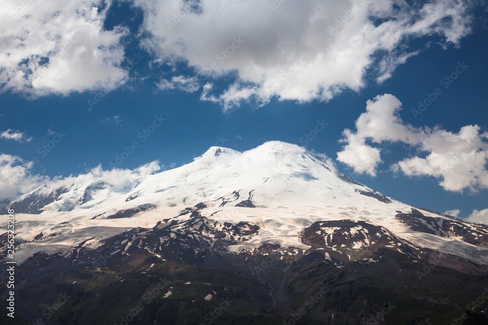 Mount Elbrus, beautiful view of snow tops of the North Caucasus