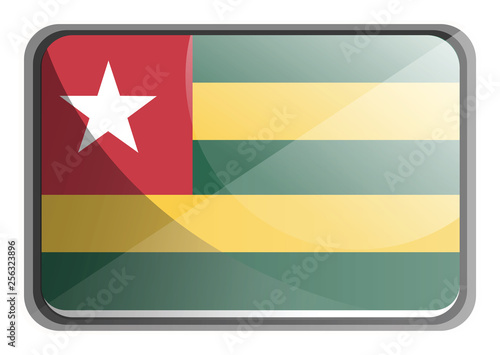 Vector illustration of Togo flag on white background.