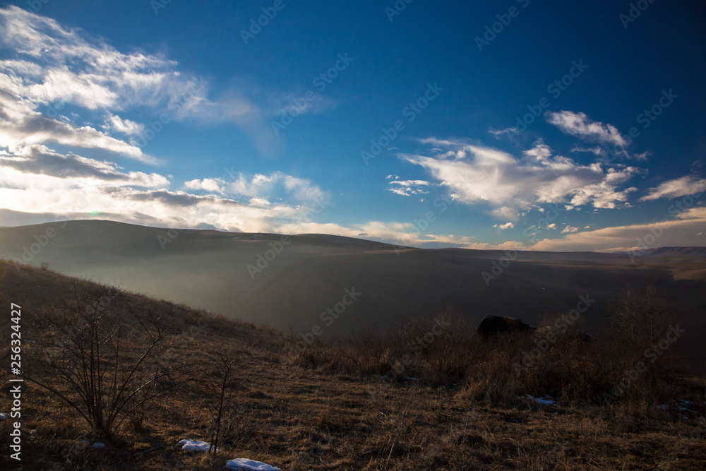 Mountains of the North Caucasus, mountain tops in clouds. Wild nature Mountains of the North Caucasus, mountain tops in clouds. Wild nature