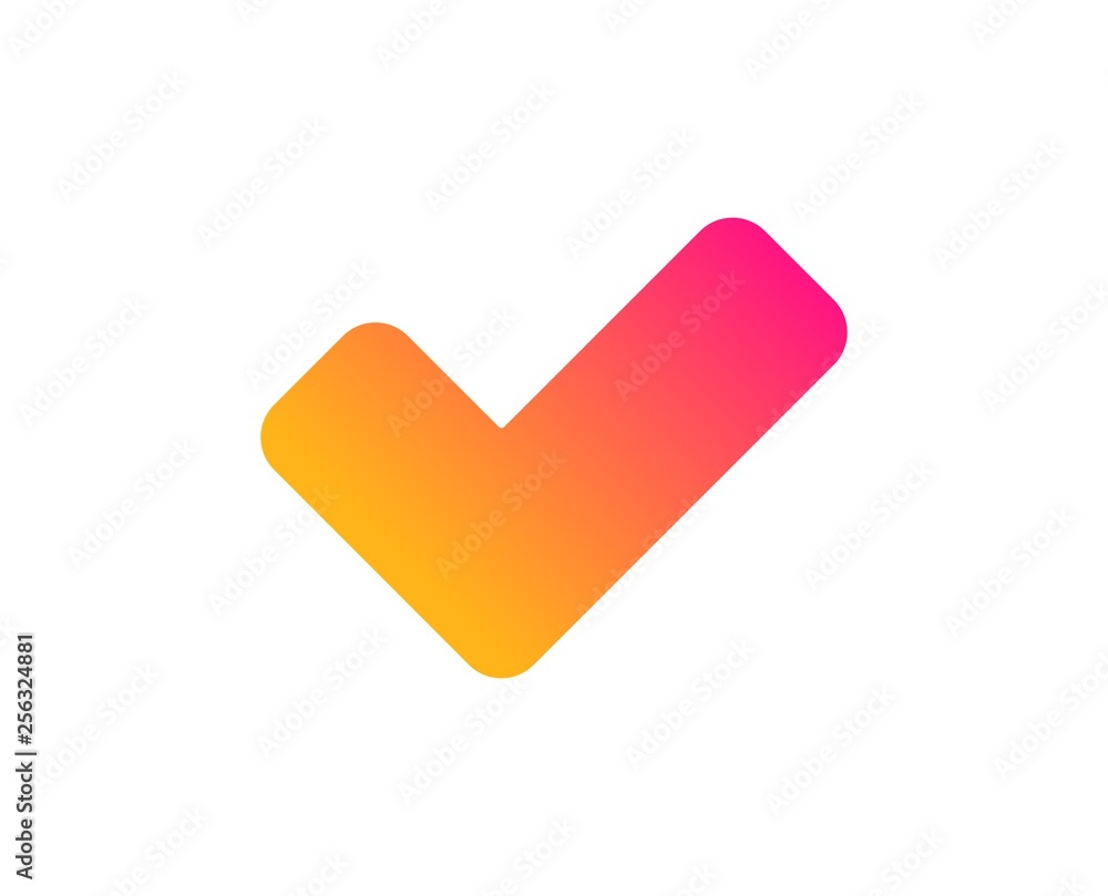 Check icon. Approved Tick sign. Confirm, Done or Accept symbol. Classic flat style. Gradient tick icon. Vector Check icon. Approved Tick sign. Confirm, Done or Accept symbol. Classic flat style. Gradient tick icon. Vector