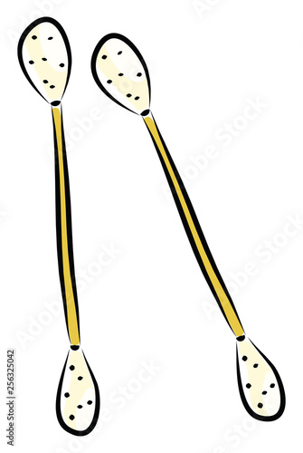 Cotton buds vector illustration on white background.