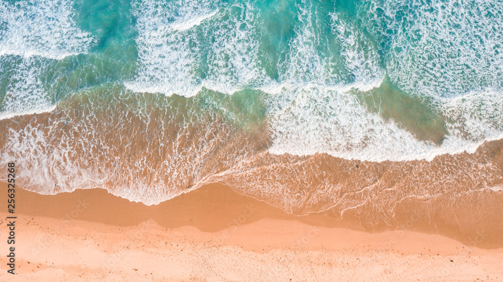 Aerial view of Waves and Beach of Great Ocean Road Australia