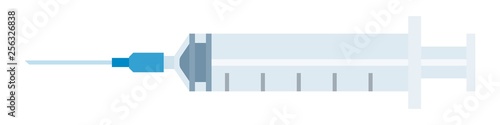 Medical syringe with needle vector icon flat isolated