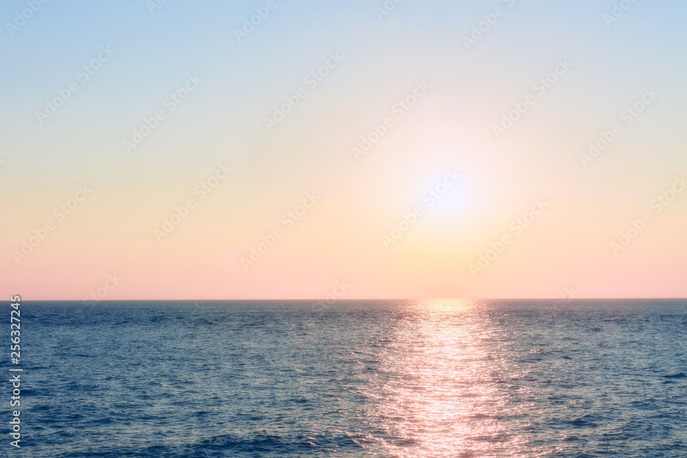  Natural tropical sea surface summer with blue sky background. Travel tropical Ocean sea.