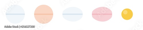 Colored tablets set of different shapes vector icon flat isolated