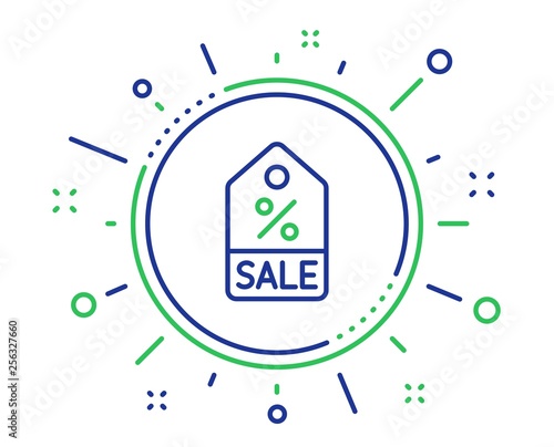 Shopping tag line icon. Sale Special offer sign. Discount coupon symbol. Quality design elements. Technology sale coupon button. Editable stroke. Vector